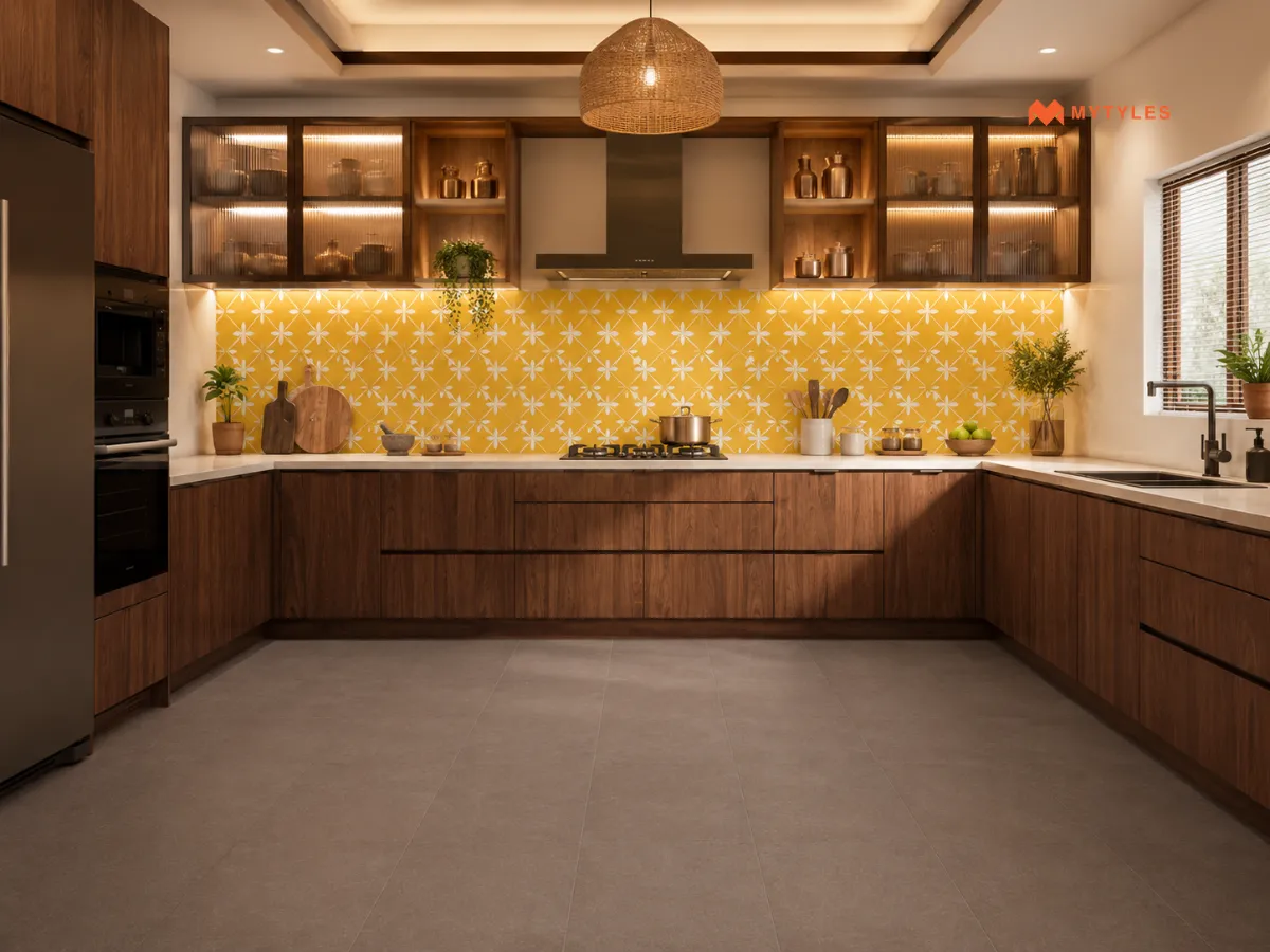 Moroccan Backsplash Tiles With Plain Kitchen Walls